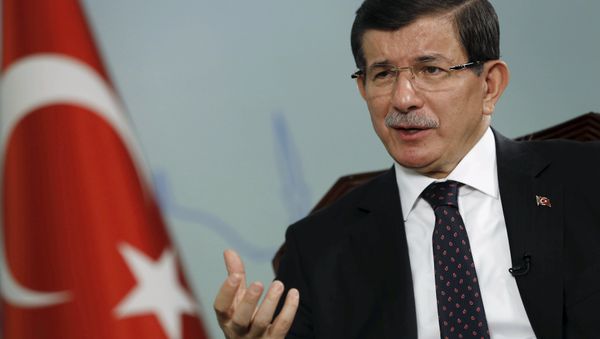 Turkish Prime Minister Ahmet Davutoglu talks during an interview with Reuters in Istanbul, Turkey, October 14, 2015 - Sputnik International