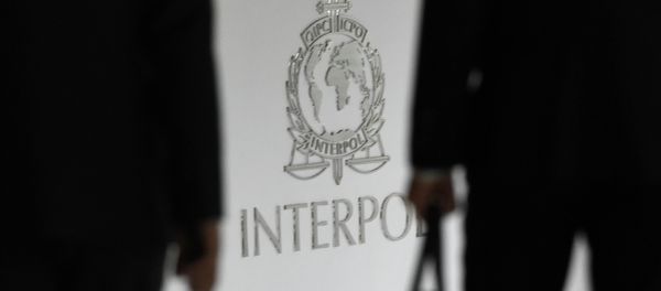 A logo at the newly completed Interpol Global Complex for Innovation building is seen during the inauguration opening ceremony in Singapore on April 13, 2015 A logo at the newly completed Interpol Global Complex for Innovation building is seen during the inauguration opening ceremony in Singapore on April 13, 2015 - Sputnik International