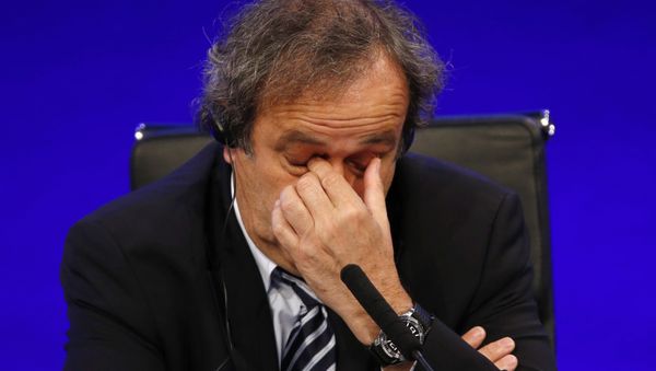 In this May 24, 2013 file photo UEFA President Michel Platini reacts as he speaks to members of the media at the end of the 37th Ordinary UEFA Congress in London. In this May 24, 2013 file photo UEFA President Michel Platini reacts as he speaks to members of the media at the end of the 37th Ordinary UEFA Congress in London. - Sputnik International