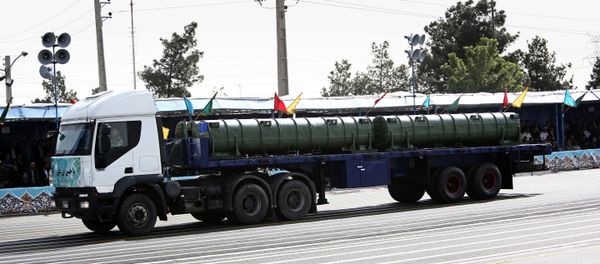 An Iranian military truck carries a Bavar-373 air defence missile system during the Army Day parade in Tehran on April 18, 2015 - Sputnik International