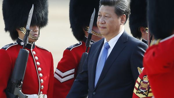 Chinese President Xi Jinping is escorted as he inspects a guard of honour during the official welcome ceremony at Horse Guards Parade in London, Tuesday, Oct. 20, 2015. Chinese President Xi Jinping is escorted as he inspects a guard of honour during the official welcome ceremony at Horse Guards Parade in London, Tuesday, Oct. 20, 2015. - Sputnik International