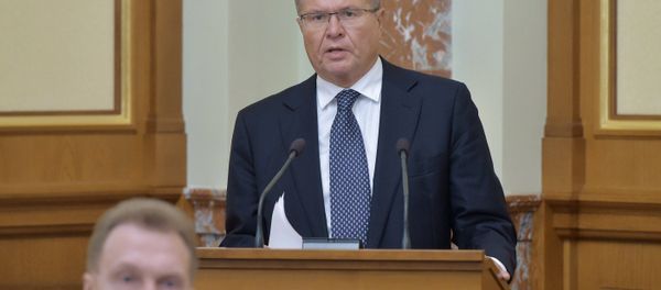 Minister of Economic Development Aleksei Ulyukaev speaking at a Cabinet meeting, Government House, October 8, 2015 - Sputnik International