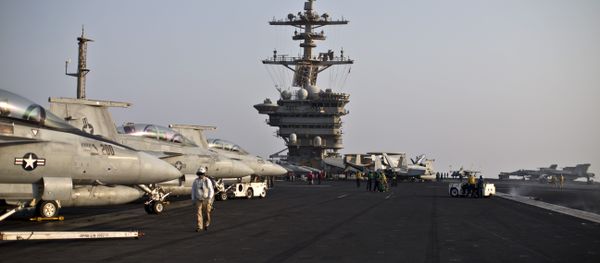 This photo shows a general view of the USS Theodore Roosevelt flight deck (File) This photo shows a general view of the USS Theodore Roosevelt flight deck (File) - Sputnik International