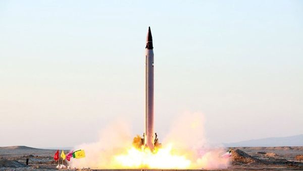 A new Iranian precision-guided ballistic missile is launched as it is tested at an undisclosed location October 11, 2015. A new Iranian precision-guided ballistic missile is launched as it is tested at an undisclosed location October 11, 2015. - Sputnik International