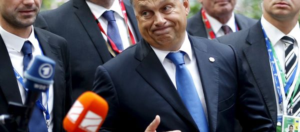 Hungary's Prime Minister Viktor Orban reacts as he arrives at a European Union leaders extraordinary summit on the migrant crisis, in Brussels, Belgium September 23, 2015. Hungary's Prime Minister Viktor Orban reacts as he arrives at a European Union leaders extraordinary summit on the migrant crisis, in Brussels, Belgium September 23, 2015. - Sputnik International