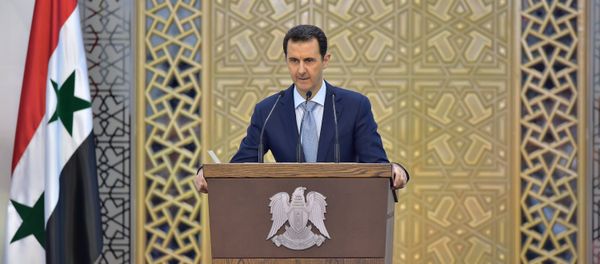 In this Sunday, July 26, 2015, file photo released by the Syrian official news agency SANA, Syrian President Bashar Assad delivers a speech in Damascus, Syria. In this Sunday, July 26, 2015, file photo released by the Syrian official news agency SANA, Syrian President Bashar Assad delivers a speech in Damascus, Syria. - Sputnik International