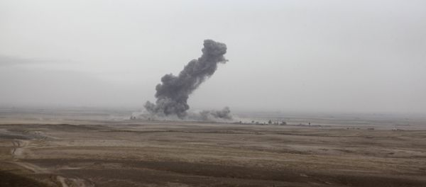 Smoke rises after an airstrikes from the U.S.-led coalition against Islamic State militants on the outskirts of Kirkuk September 30, 2015 Smoke rises after an airstrikes from the U.S.-led coalition against Islamic State militants on the outskirts of Kirkuk September 30, 2015 - Sputnik International