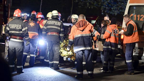 Emergency services work outside a nightclub in Bucharest, Romania Emergency services work outside a nightclub in Bucharest, Romania - Sputnik International