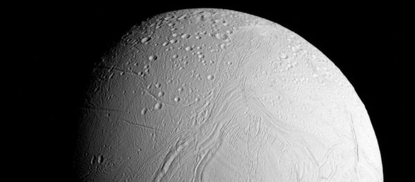 NASA's Cassini spacecraft captured this view as it neared icy Enceladus for its closest-ever dive past the moon's active south polar region - Sputnik International