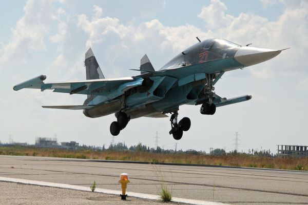 The Su-34 lands at Latakia airport, Syria. File photo The Su-34 lands at Latakia airport, Syria. File photo - Sputnik International