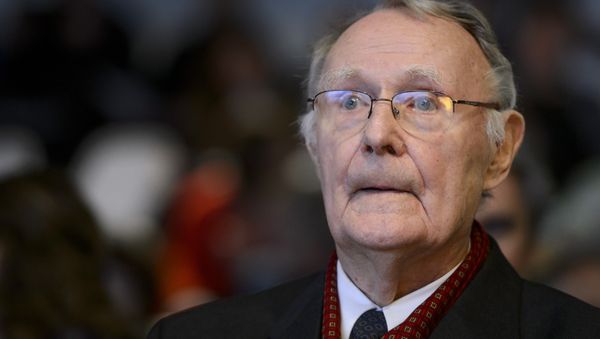 Ikea founder Ingvar Kamprad attends the inauguration of the Margaretha Kamprad Chair of Environmental Science and Limnology on December 3, 2012 at the Swiss Federal Institutes of Technology of Lausanne (EPFL) in Lausanne Ikea founder Ingvar Kamprad attends the inauguration of the Margaretha Kamprad Chair of Environmental Science and Limnology on December 3, 2012 at the Swiss Federal Institutes of Technology of Lausanne (EPFL) in Lausanne - Sputnik International