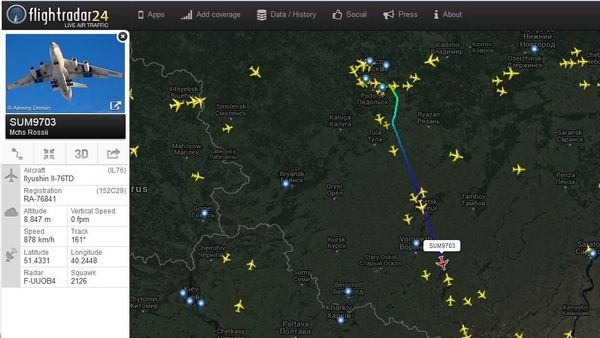 Location of the third Il-76 with rescue tem members on board can be tracked with FlightRadar24 - Sputnik International