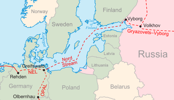 Map of Nord Stream, which runs from Russia's Vyborg through the Baltic Sea to Greifswald, northeastern Germany. Map of Nord Stream, which runs from Russia's Vyborg through the Baltic Sea to Greifswald, northeastern Germany. - Sputnik International