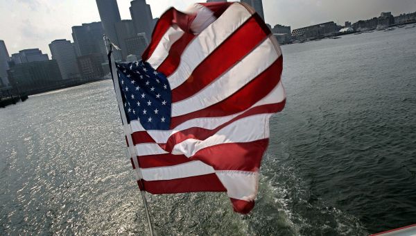 A United States flag flies on a ship of Massachusetts Bay Lines, Inc., against Boston skyline during Birth of A Nation Harbor Tours in Boston, Tuesday, July 11, 2006 A United States flag flies on a ship of Massachusetts Bay Lines, Inc., against Boston skyline during Birth of A Nation Harbor Tours in Boston, Tuesday, July 11, 2006 - Sputnik International