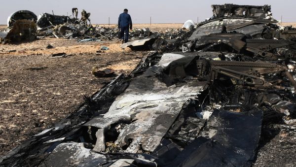The fragments of the Airbus A321 that was carrying out Kogalymavia Flight 9268 from Sharm el-Sheikh to St. Petersburg, on the crash site 100 km south of El Arish in the northern Sinai Peninsula The fragments of the Airbus A321 that was carrying out Kogalymavia Flight 9268 from Sharm el-Sheikh to St. Petersburg, on the crash site 100 km south of El Arish in the northern Sinai Peninsula - Sputnik International
