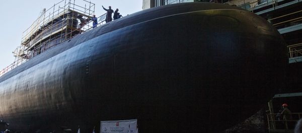 Launching the submarine Krasnodar in St. Petersburg Launching the submarine Krasnodar in St. Petersburg - Sputnik International