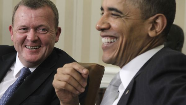 President Barack Obama meets with Danish Prime Minister Lars Lokke Rasmussen, Monday, March 14, 2011, in the Oval Office of the White House in Washington. - Sputnik International