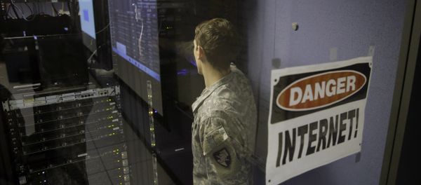 A United States Military Academy cadet checks computers at the Cyber Research Center at the United States Military Academy in West Point, N.Y., Wednesday, April 9, 2014 A United States Military Academy cadet checks computers at the Cyber Research Center at the United States Military Academy in West Point, N.Y., Wednesday, April 9, 2014 - Sputnik International