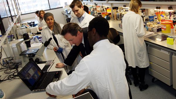 Britain's Prime Minister David Cameron, listens during his visit to the Centre of Life in Newcastle, England, Friday, Jan. 14, 2011 - Sputnik International