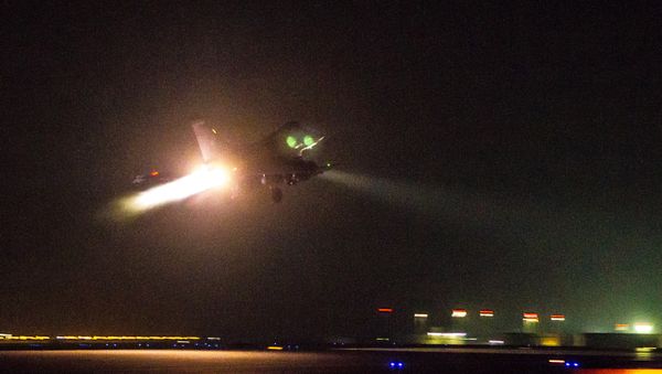 This photo released on Friday, Oct. 9, 2015 by the French Army Communications Audiovisual office (ECPAD) shows a French army Rafale fighter jet taking off from an undisclosed air base as part of France's Operation Chammal launched in September 2015 in support of the US-led coalition against Islamic State group. This photo released on Friday, Oct. 9, 2015 by the French Army Communications Audiovisual office (ECPAD) shows a French army Rafale fighter jet taking off from an undisclosed air base as part of France's Operation Chammal launched in September 2015 in support of the US-led coalition against Islamic State group. - Sputnik International