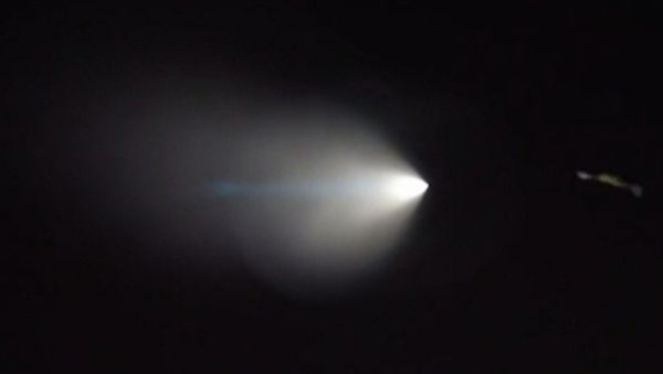 This Saturday, Nov. 7, 2015, image from video provided by Julien Solomita, shows an unarmed missile fired by the U.S. Navy from a submarine off the coast of Southern California. - Sputnik International