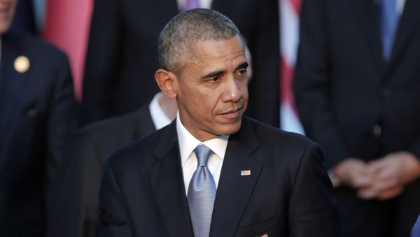President Barack Obama leaves after posing for a family photo at the G-20 summit in Antalya, Turkey, Sunday, Nov. 15, 2015 President Barack Obama leaves after posing for a family photo at the G-20 summit in Antalya, Turkey, Sunday, Nov. 15, 2015 - Sputnik International