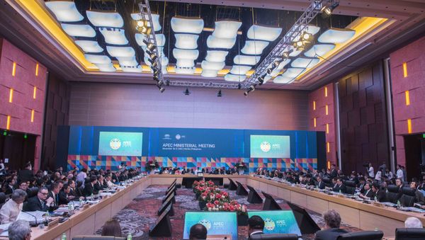 Delegates attend Asia-Pacific Economic Cooperation (APEC) Ministerial Meeting (AMM) in Manila on November 16, 2015 - Sputnik International