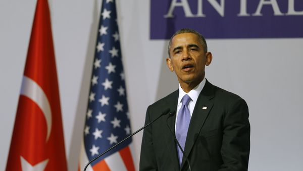 U.S. President Barack Obama addresses a news conference following a working session at the Group of 20 (G20) leaders summit in the Mediterranean resort city of Antalya, Turkey, November 16, 2015 U.S. President Barack Obama addresses a news conference following a working session at the Group of 20 (G20) leaders summit in the Mediterranean resort city of Antalya, Turkey, November 16, 2015 - Sputnik International