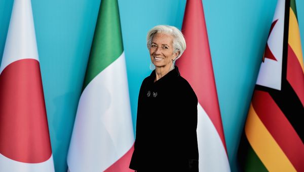 Christine Lagarde, Managing Director of the IMF attends to the G20 Leaders Summit welcoming ceremony on November 15, 2015 in Antalya - Sputnik International