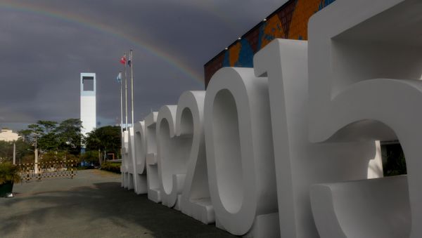 A rainbow appears outside the International Media Center in Manila, Philippines Sunday Nov. 15, 2015 A rainbow appears outside the International Media Center in Manila, Philippines Sunday Nov. 15, 2015 - Sputnik International