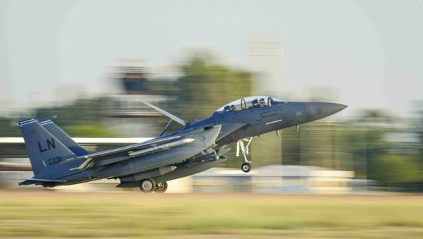 U.S. Air Force F-15E Strike Eagle from the 48th Fighter Wing lands at Incirlik Air Base, Turkey, November 12, 2015 - Sputnik International