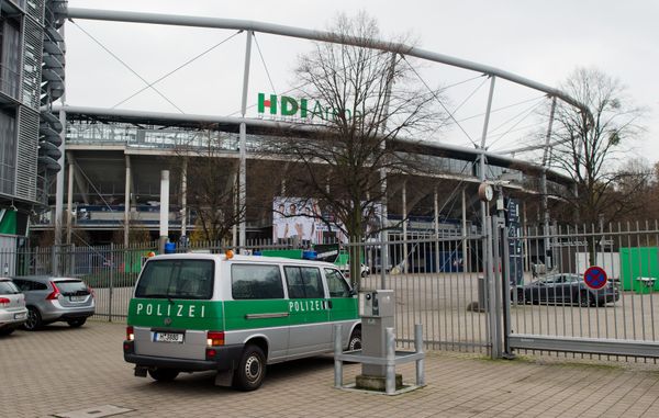 A police car parked in front of the HDI Arena in Hannover, Germany, Monday Nov. 16, 2015. There are increased security measures in place following Friday's terror attacks that killed scores of people in Paris.  - Sputnik International