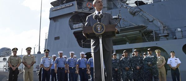 US President Barack Obama speaks to reporters after touring the BRP Gregorio del Pilar in Manila, Philippines, Tuesday, Nov. 17, 2015. US President Barack Obama speaks to reporters after touring the BRP Gregorio del Pilar in Manila, Philippines, Tuesday, Nov. 17, 2015. - Sputnik International
