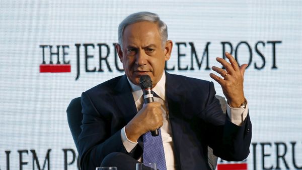 Israeli Prime Minister Benjamin Netanyahu gestures as he speaks during the Jerusalem Post Diplomatic Conference in Jerusalem November 18, 2015. Israeli Prime Minister Benjamin Netanyahu gestures as he speaks during the Jerusalem Post Diplomatic Conference in Jerusalem November 18, 2015. - Sputnik International