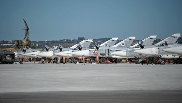 Su-24 bombers of the Russian Aerospace Forces at the Khmeimim airbase in Syria. Su-24 bombers of the Russian Aerospace Forces at the Khmeimim airbase in Syria. - Sputnik International