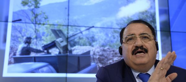 Syrian ambassador to Russia Riad Haddad speaks during a press conference in Moscow. Syrian ambassador to Russia Riad Haddad speaks during a press conference in Moscow. - Sputnik International