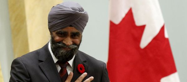 Canada's new National Defence Minister Harjit Sajjan gestures after being sworn-in during a ceremony at Rideau Hall in Ottawa, Canada, November 4, 2015. - Sputnik International