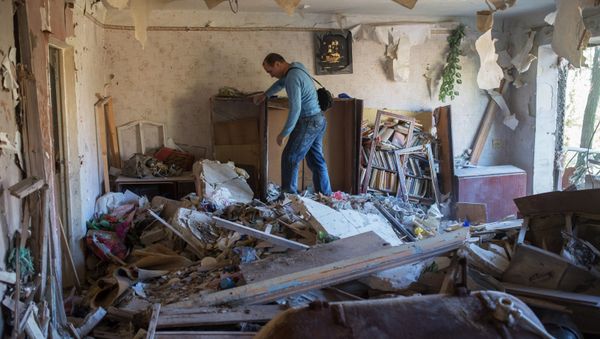 Aftermath of night shelling of Donetsk's Gorlovka by Ukrainian military - Sputnik International