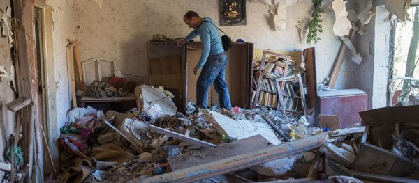 Aftermath of night shelling of Donetsk's Gorlovka by the Ukrainian military - Sputnik International