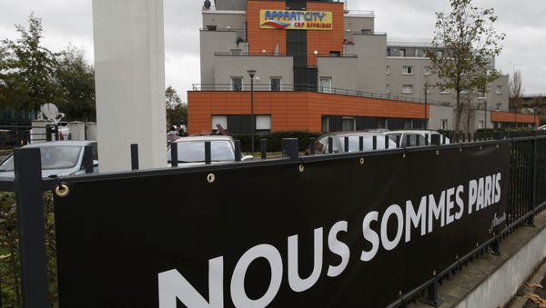 A general view shows the Appart'City hotel in Alfortville, near Paris, France, November 17, 2015 where two rooms were rented by Paris attacks suspect Salah Abdeslam, actively wanted in France and Belgium, according to sources close to the investigation. The banner reads We are Paris A general view shows the Appart'City hotel in Alfortville, near Paris, France, November 17, 2015 where two rooms were rented by Paris attacks suspect Salah Abdeslam, actively wanted in France and Belgium, according to sources close to the investigation. The banner reads We are Paris - Sputnik International