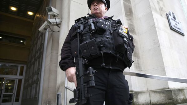 An armed police officer stands guard outside of the Ministry of Defence in London, Britain November 18, 2015 An armed police officer stands guard outside of the Ministry of Defence in London, Britain November 18, 2015 - Sputnik International