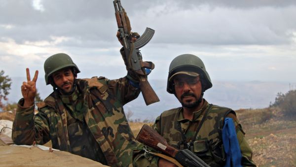 The Syrian forces, backed by the Russian air strikes, have reportedly managed to regain control over another 12 kilometers of the Aleppo-Lattakia highway and they are currently advancing on the town of al-Salma The Syrian forces, backed by the Russian air strikes, have reportedly managed to regain control over another 12 kilometers of the Aleppo-Lattakia highway and they are currently advancing on the town of al-Salma - Sputnik International