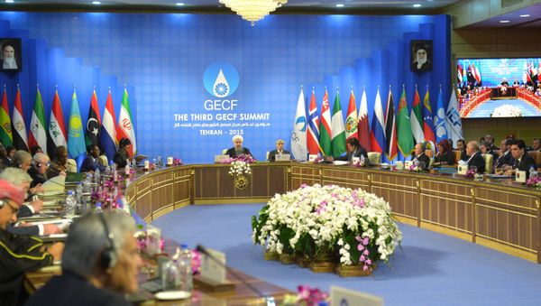 November 23, 2015. Russian President Vladimir Putin, third right, foreground, attends the summit of the heads of state and government of the Gas Exporting Countries Forum in Tehran. November 23, 2015. Russian President Vladimir Putin, third right, foreground, attends the summit of the heads of state and government of the Gas Exporting Countries Forum in Tehran. - Sputnik International