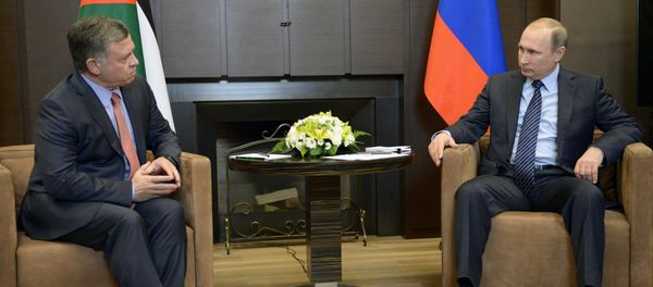 Russia's President Vladimir Putin during a meeting with the King of Jordan Abdullah II in Sochi Russia's President Vladimir Putin during a meeting with the King of Jordan Abdullah II in Sochi - Sputnik International