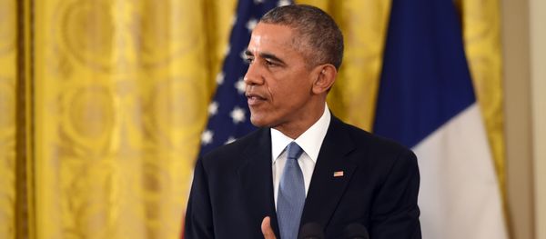 US President Barack Obama and his French counterpart Francois Hollande hold a press conference at the White House in Washington, DC, on November 24, 2015 - Sputnik International