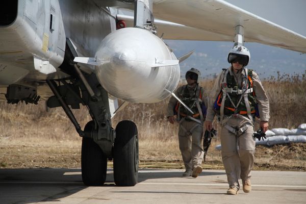 Russian military air group at Hmeymim airbase in Syria. file photo  - Sputnik International