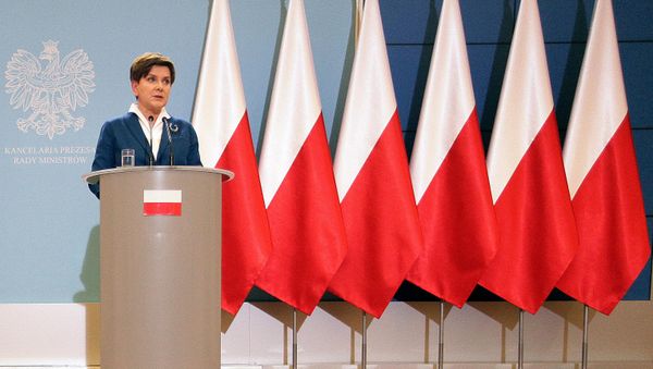 Poland’s Prime Minister Beata Szydlo attends the weekly news conference in Warsaw, Poland, on Tuesday Nov. 24, 2015. - Sputnik International