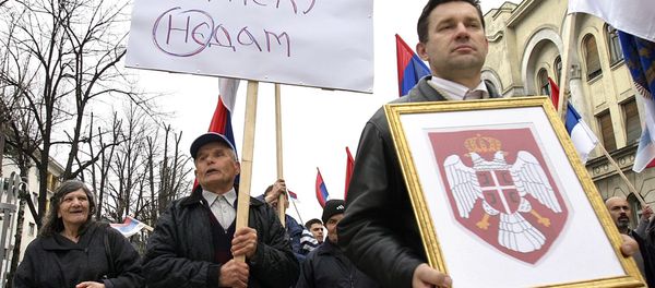 Bosnian Serbs rally 29 March 2007 in Banja Luka to demand a referendum on the independence of their entity of Republika Srpska Bosnian Serbs rally 29 March 2007 in Banja Luka to demand a referendum on the independence of their entity of Republika Srpska - Sputnik International