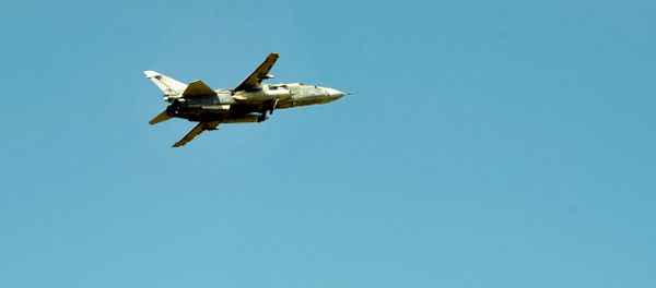 Su-24 tactical bomber of the Russian air forces over the Hmeimim air base in the Lattakia province Su-24 tactical bomber of the Russian air forces over the Hmeimim air base in the Lattakia province - Sputnik International