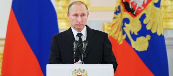 Russian President Vladimir Putin at a ceremony to receive credentials from ambassadors of 15 countries in the Alexander Hall of the Grand Kremlin Palace - Sputnik International
